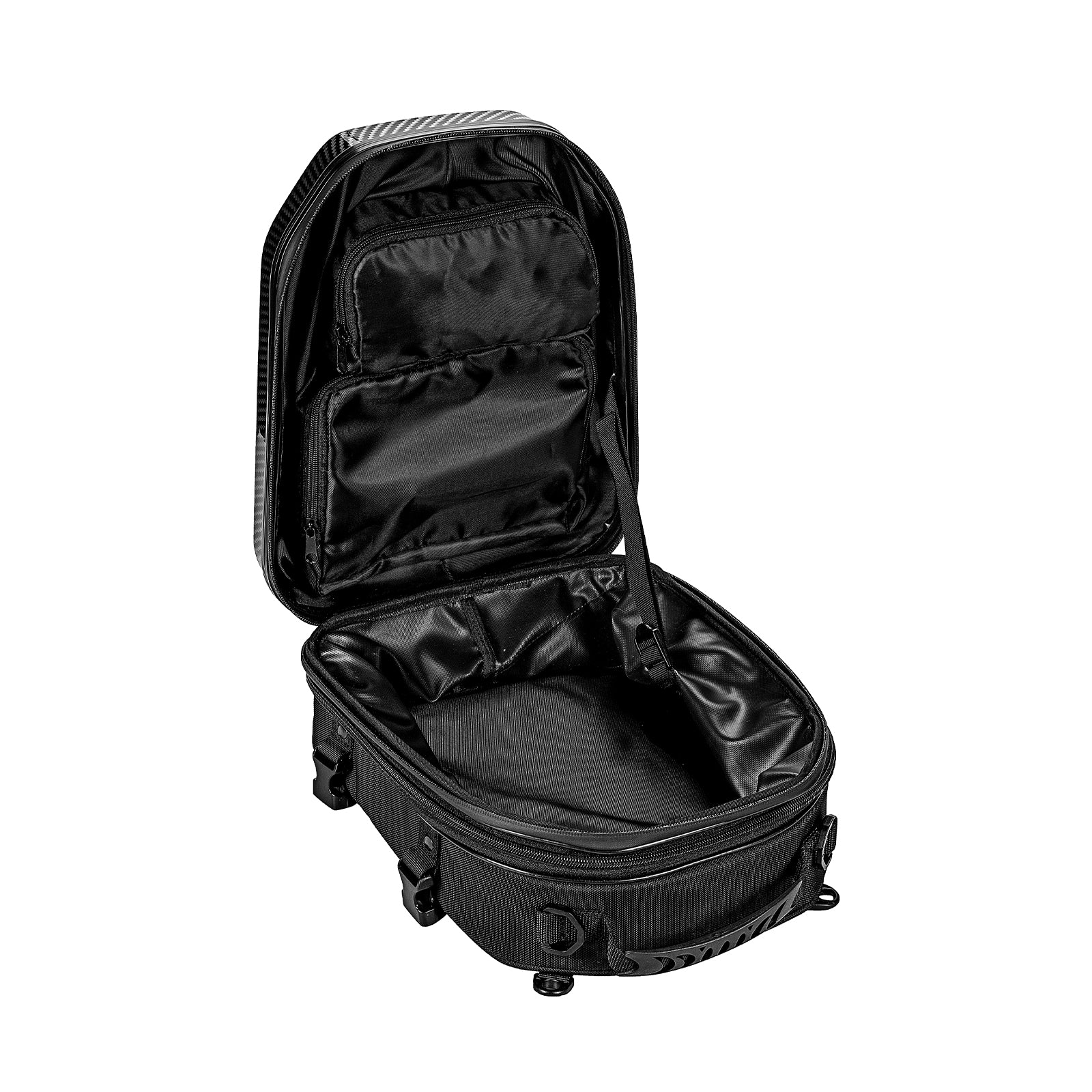IRON JIAS Sacoche de queue de moto Sac à dos étanche Sacs à bagages de moto à coque dure ABS Sacs de casque avec espace de stockage extensible 24L-35L