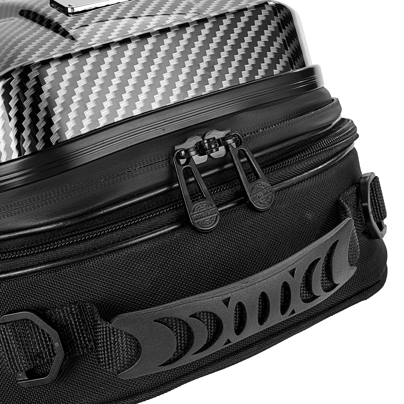 IRON JIAS Sacoche de queue de moto Sac à dos étanche Sacs à bagages de moto à coque dure ABS Sacs de casque avec espace de stockage extensible 24L-35L
