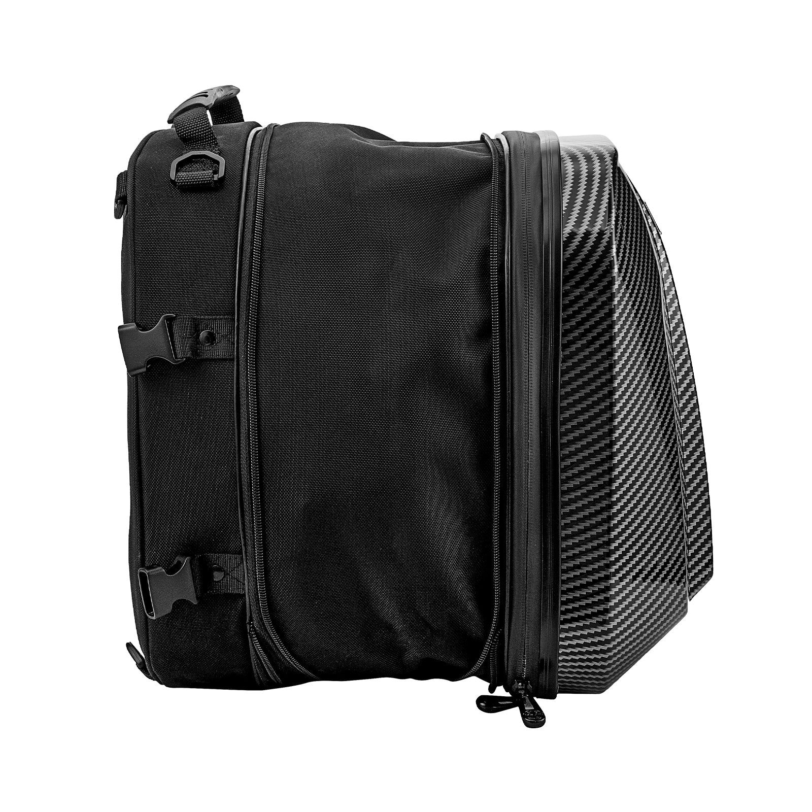 IRON JIAS Sacoche de queue de moto Sac à dos étanche Sacs à bagages de moto à coque dure ABS Sacs de casque avec espace de stockage extensible 24L-35L