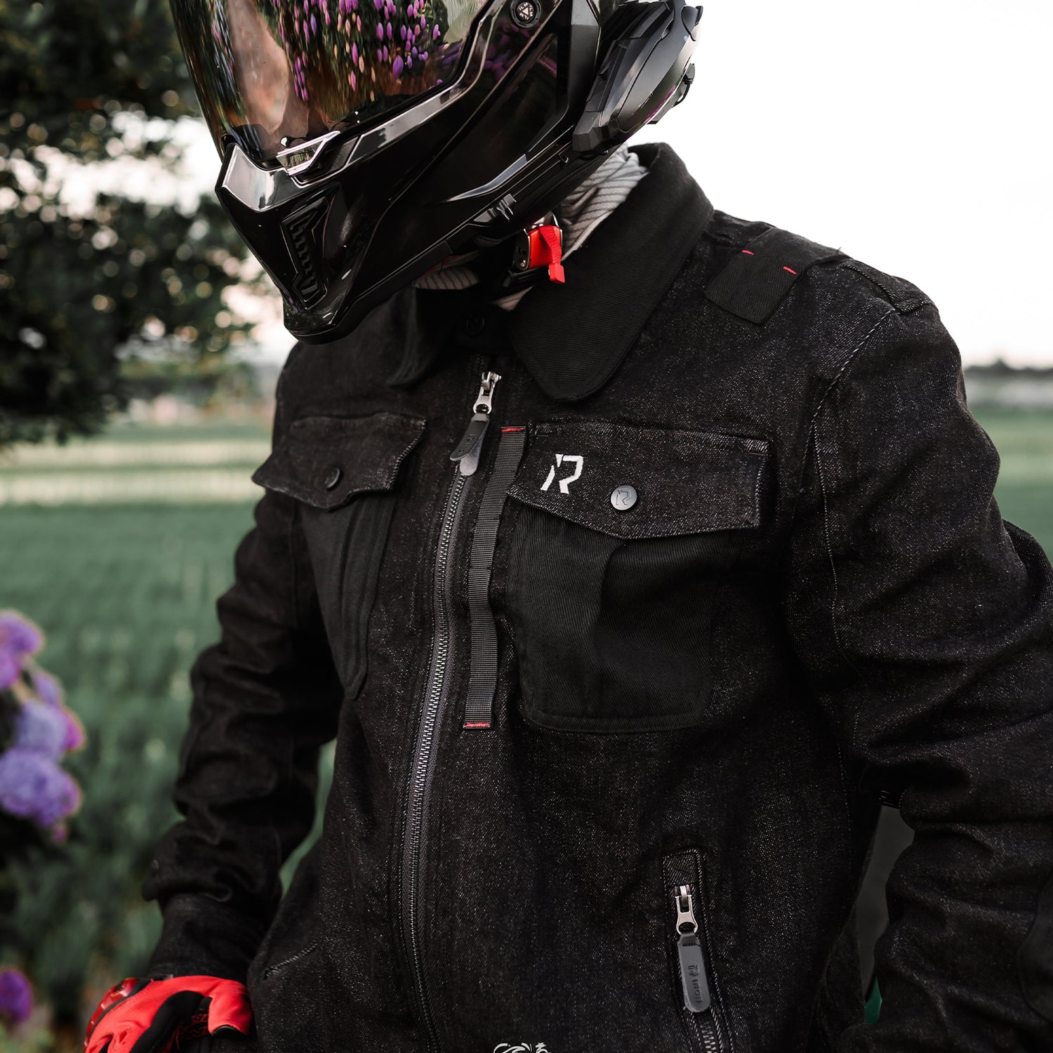 riding protective denim jacket