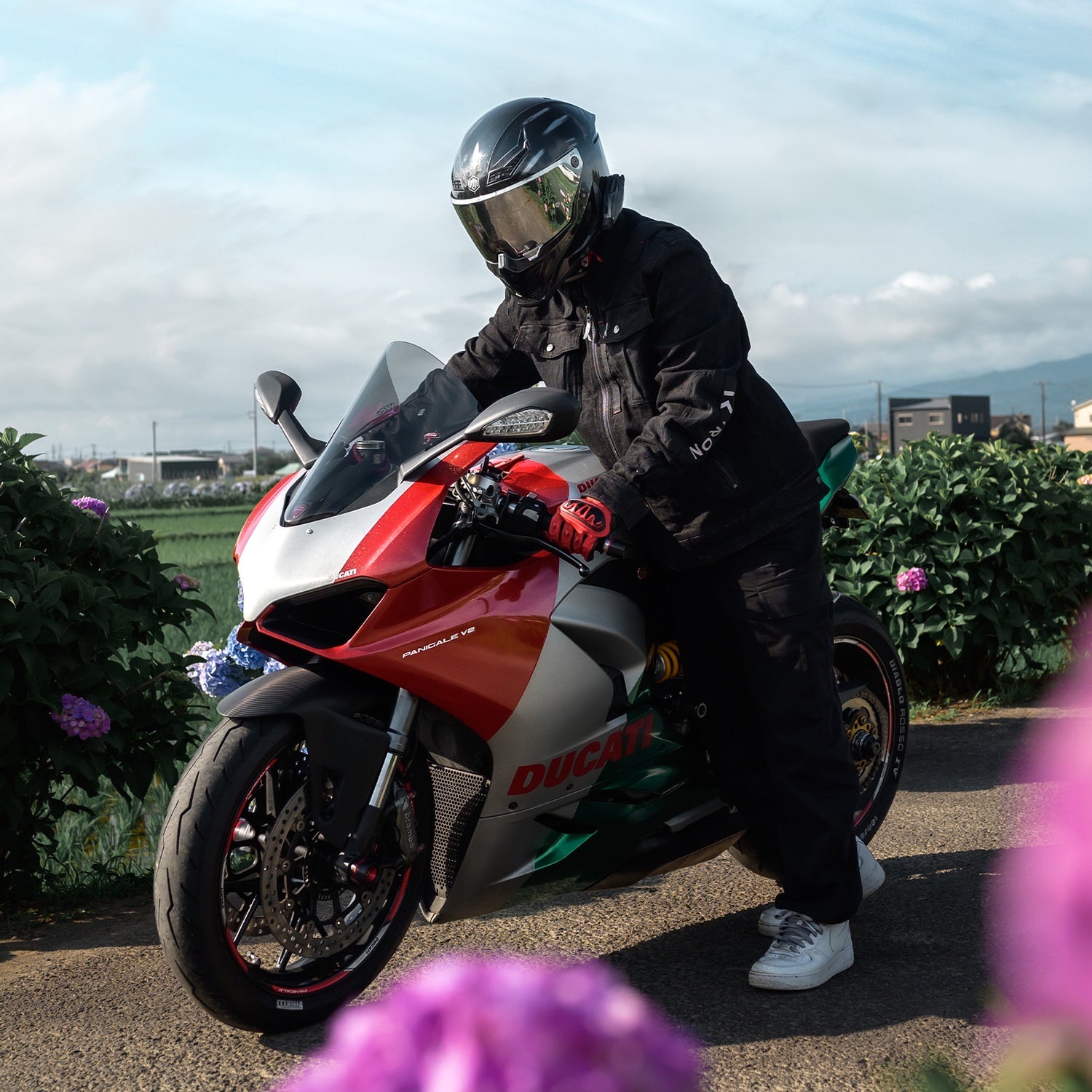 riding protective denim jacket