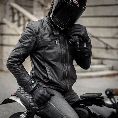 Black Waterproof Heated Motorcycle Gloves