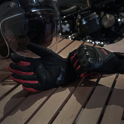 IRON JIAS Guantes de Moto Transpirables Verano Off-Road Racing Guantes de Moto de Cuero con Nudillos Completos Protección Almohadilla Pantalla Táctil