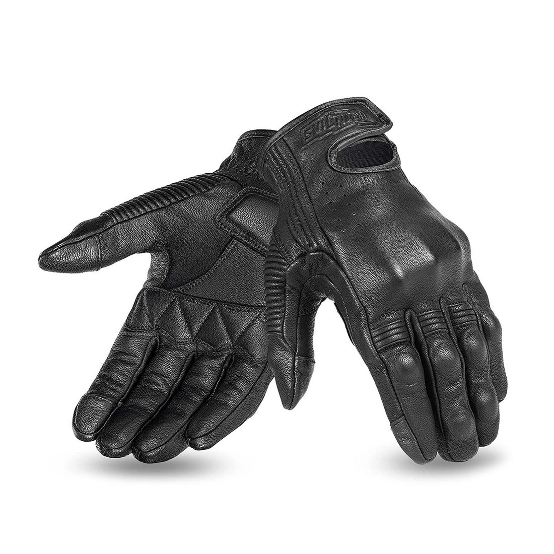 IRONJIAS Spring and Antumn Retro Urban Black Breathable Leather Gloves