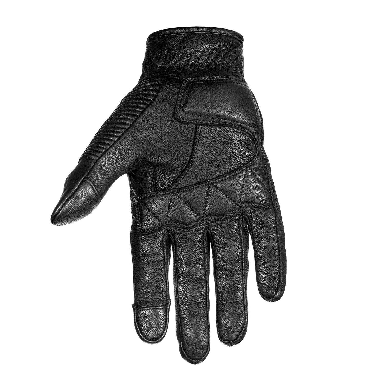 IRONJIAS Spring and Antumn Retro Urban Black Breathable Leather Gloves